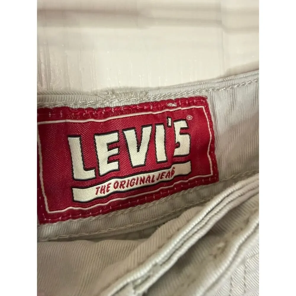 Levis Mens Cargo Shorts Khaki‎ Tan Cotton Twill W36 Utility Hiking Gorpcore